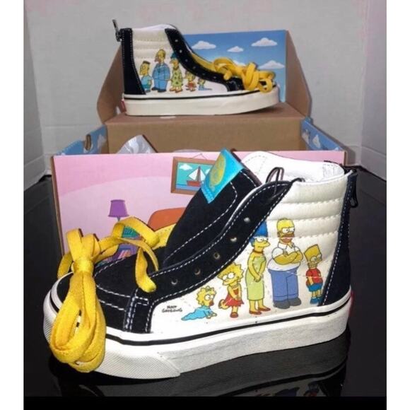 The Simpsons Sk8 Hi Family Portrait Sneakers Limited vans size 12.5 kids - Picture 2 of 9